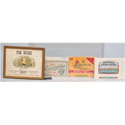 Lot Of 4 Early Misc. Paper Cigar Box Top Labels: