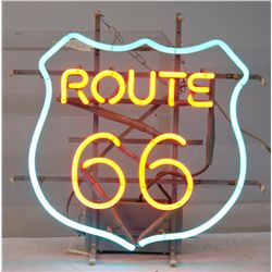Route 66 Contemporary Neon Sign, 2 Colors - 19" x 18"