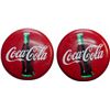 Image 1 : Lot Of 2 Coca Cola Tin Button Signs