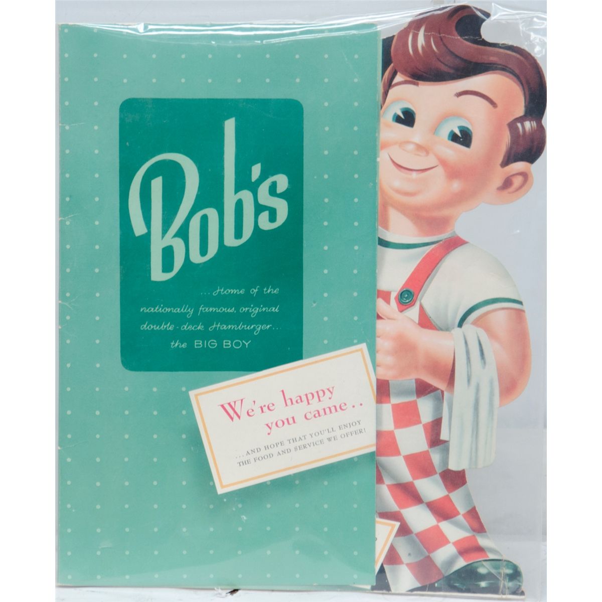 Original Bob's Big Boy FullSize Cardboard Menu