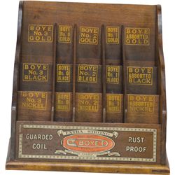 Vintage "BOYE" Safety Pins Store Counter Wooden