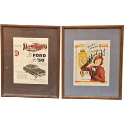 Lot Of 2 Vintage Paper Advertisements: