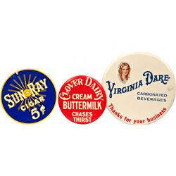Lot Of 3 Vintage Round Signs: