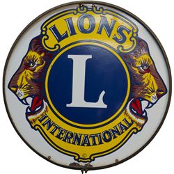 LIONS INTERNATIONAL Round Porcelain Sign