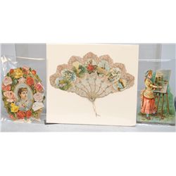 Lot Of 3 Die-Cut Cardboard Items: