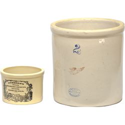 Lot Of 2 Early Crock Jars:
