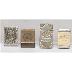 Lot Of 4 Antique Match Safes