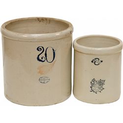 Lot of 2 Crock Jars: