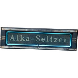 Alka-Seltzer Etched Glass Neon Metal Box Sign