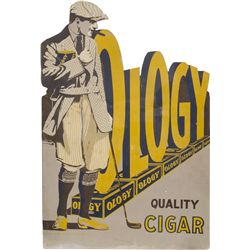 Early  Golfology Cigar  Die-Cut Easel Back Cardboard Di