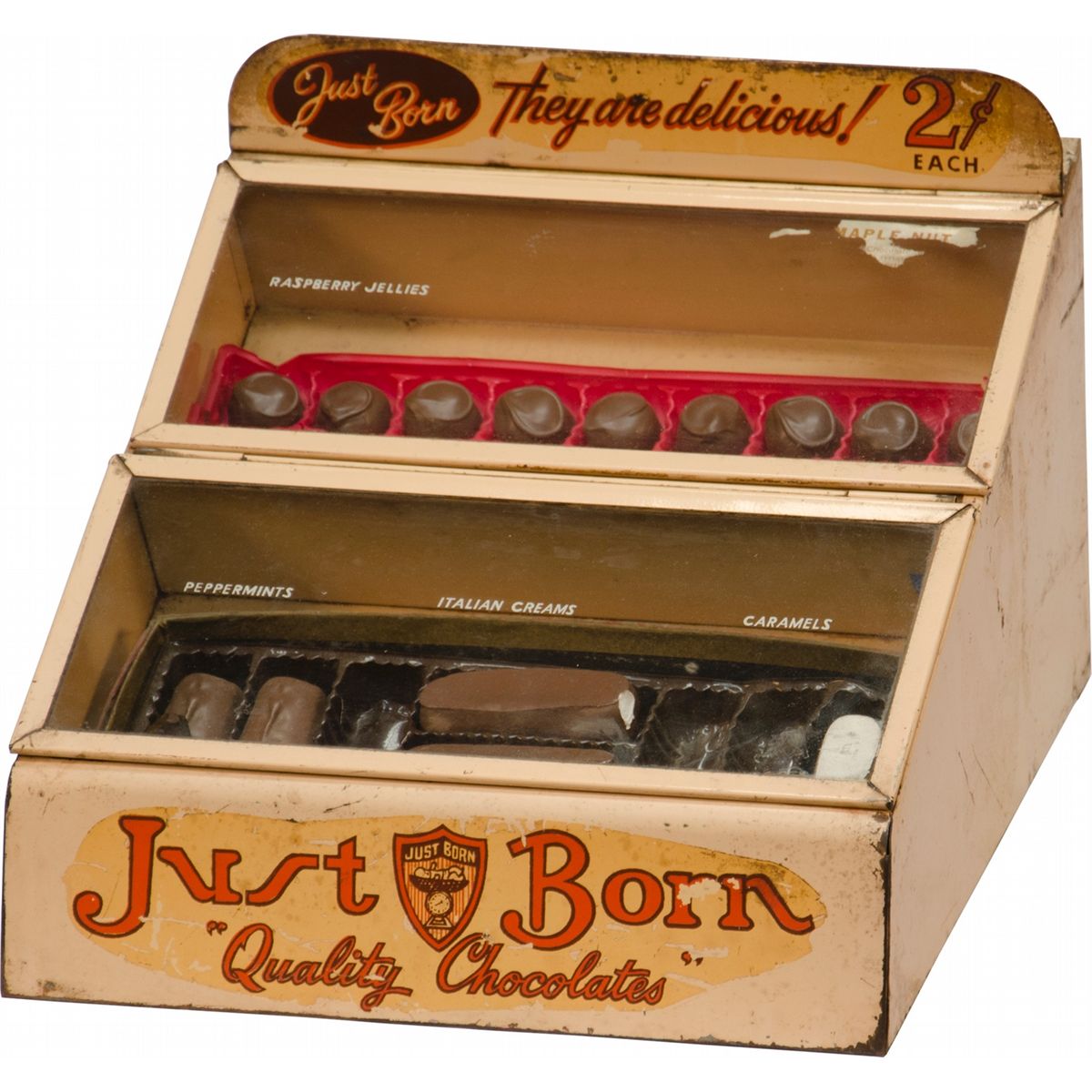 Just Born Candy Counter Display Case W Assorted Choco Just born candy counter display case w assorted choco