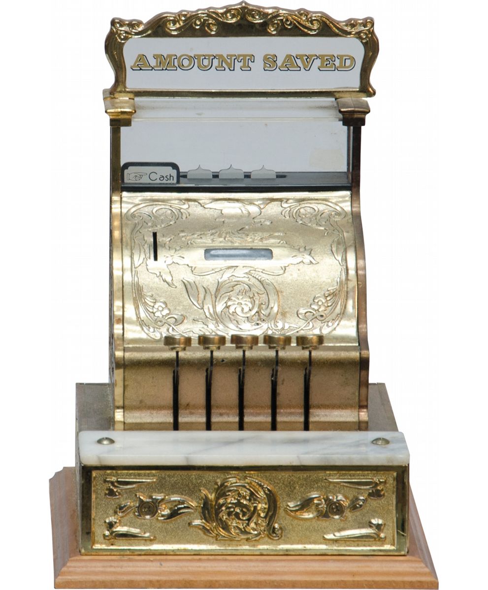 Ornate Plastic Mini Cash Register Savings Bank/Toy