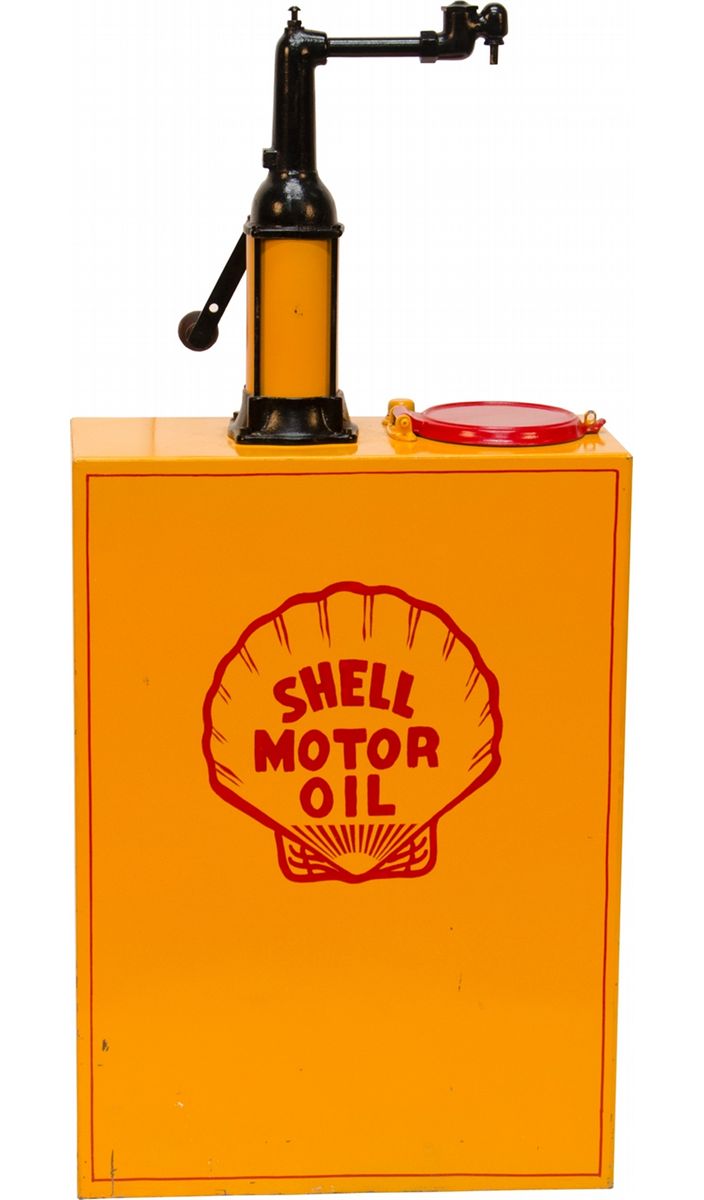 Shell Motor Oil Early Bulk Oil Dispenser Painted Orang