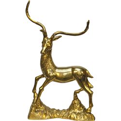 Yellow Bronze Figural Deer Statue