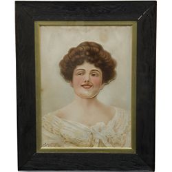 Early Hoyt Life "Gibson Girl" Automaton Framed Picture