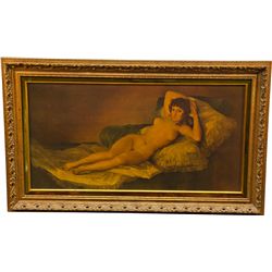 Vintage Madrid Nude Bar Painting
