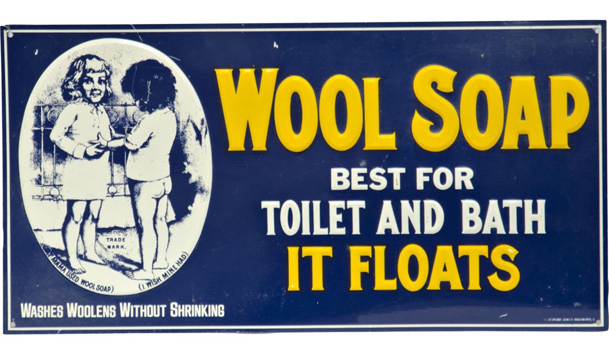 WOOL SOAP Embossed Tin Sign