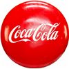 Image 1 : Coca-Cola Porcelain Button Sign, Red - 36" Diameter