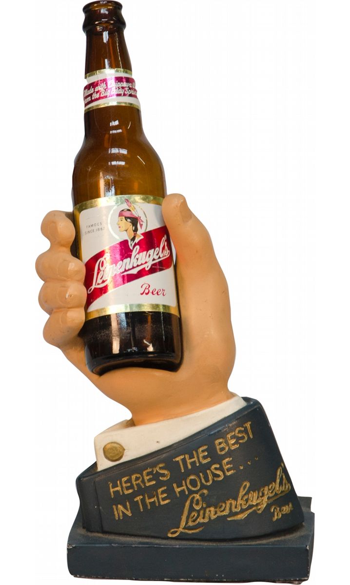 Leinenkugel S Beer Plaster Figural Hand Bar Display Sta Leinenkugel S Beer Plaster Figural Hand Bar Display Sta