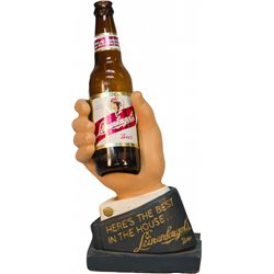 Leinenkugel's Beer Plaster Figural Hand Bar Display Sta