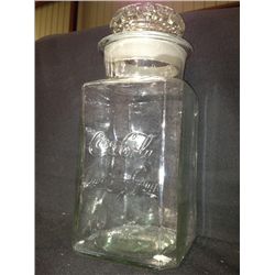 Antique Coca Cola Chewing Gum Embossed Glass Jar