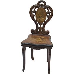 Early Inlaid Wood German Black Forest Musical Chair
