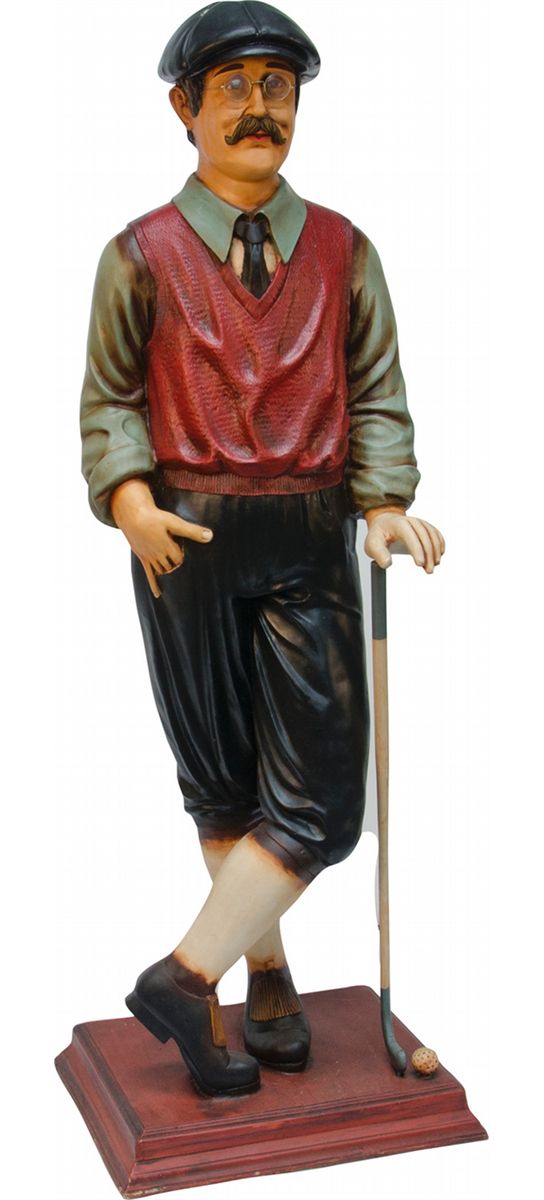Plaster LifeSize Figural Golfer Statue