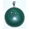 Image 1 : LARGE SOLID STERLING SILVER/GREEN MALACHITE PENDANT RETAIL VALUE IS $168.00 *STAMPED STERLING!!