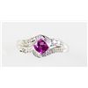 Image 1 : Sterling Platinum .66ctw Ruby Diamond Ring