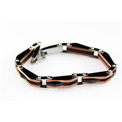 Mens 2Tone Stainless and Composite Bracelet