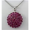 Image 1 : 57.31CTW Pretty Cluster of Pink Ruby Silver Pendant