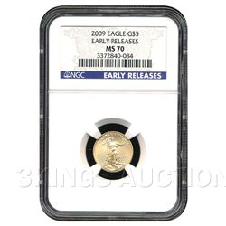 Certified $5 American Gold Eagle 2009 MS70 NGC