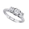 Image 1 : 0.50 ctw Round cut Three Stone Diamond Ring, G-H, VS