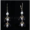 Image 1 : 23.64CTW 1.0in. WHITE&BLUE DANGLING FRESHWATER EARRING