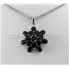 Image 1 : Natural Sapphire 21.73CTW Silver Flower Pendant