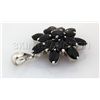 Image 2 : Natural Sapphire 21.73CTW Silver Flower Pendant