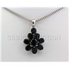 Image 1 : Natural Sapphire 22.26CTW Silver Flower Pendant