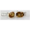 Image 2 : 34.52CTW Big Stone Yellow Topaz Silver Earring