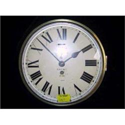 SHIPS 8 DAY BRASS CLOCK - BAKES, WIGAN. 8" DI...