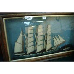 DIORAMA FOUR MASTED BARQUE , PUTTY SEA SMALL...