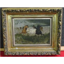 Oil on Board "Three Stallions"