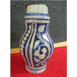 3 quart Beer Pitcher with pewter lid 1820-1850