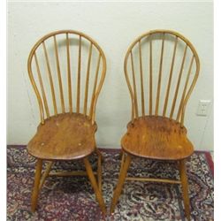 2 New England Windsor Bow Back Chairs