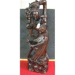 19th Century Carved Oriental Statue