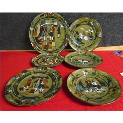 6 Buffalo Pottery Plates