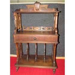 Victorian Walnut Magazine Rack