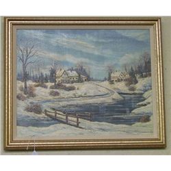 Oil on Canvas - Snow Scene