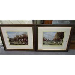 Hunt Scene Prints -pair