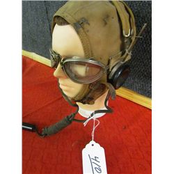 WWl Cloth Helmet with goggles and headset