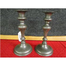 Pair 18th Century Push Up Candle Holders